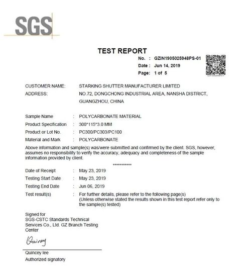 Latest company news about Ons polycarbonaat heeft de UL-brandvertrager getest.